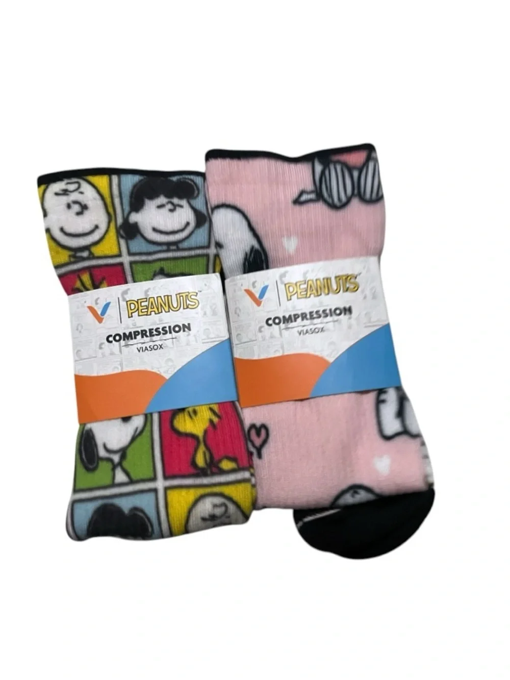 NWT Viasox Unisex Peanuts Compression Knee-High Socks - Sz L/XL